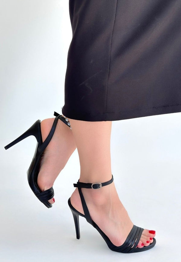 Scarpax Coze Siyah Topuklu Ayakkabı