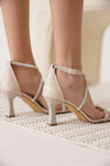 Scarpax Cressida Bej Kadın Topuklu Sandalet
