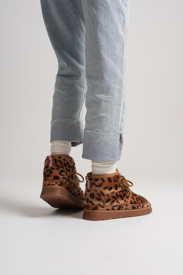 Scarpax Daria Kadın Kışlık Leopar Desen İçi Kürklü Bot