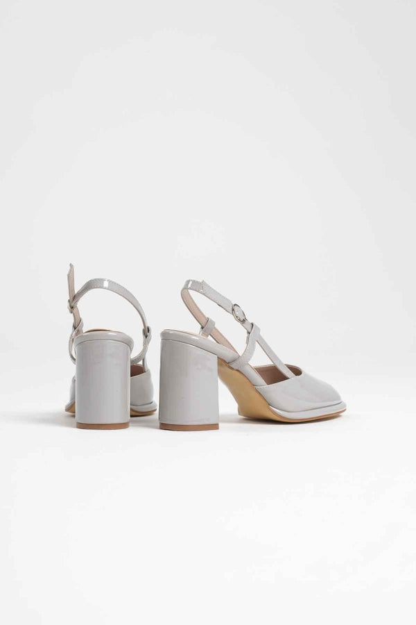 Scarpax Denma Gri Rugan Kadın Topuklu Ayakkabı