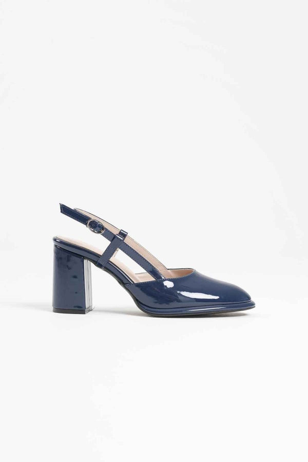 Scarpax Denma Lacivert Rugan Kadın Topuklu Ayakkabı