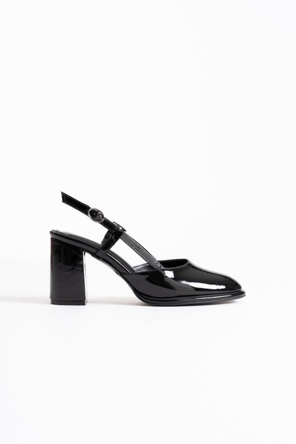 Scarpax Denma Siyah Rugan Kadın Topuklu Ayakkabı