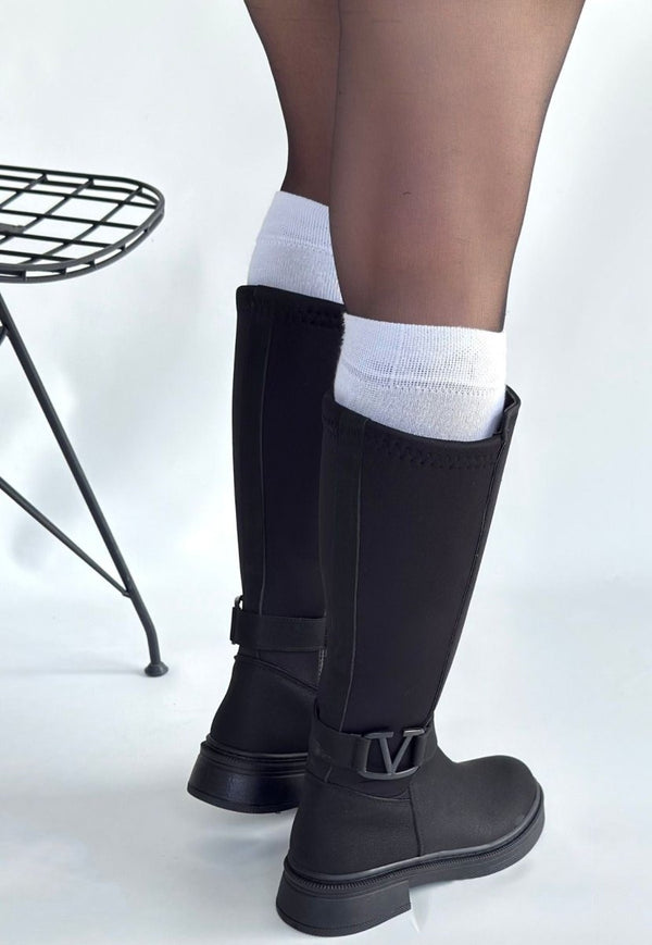 Scarpax Diona Siyah Nubuk Çizme