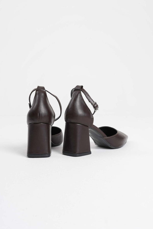 Scarpax Doren Acı Kahve Cilt Kadın Topuklu Ayakkabı