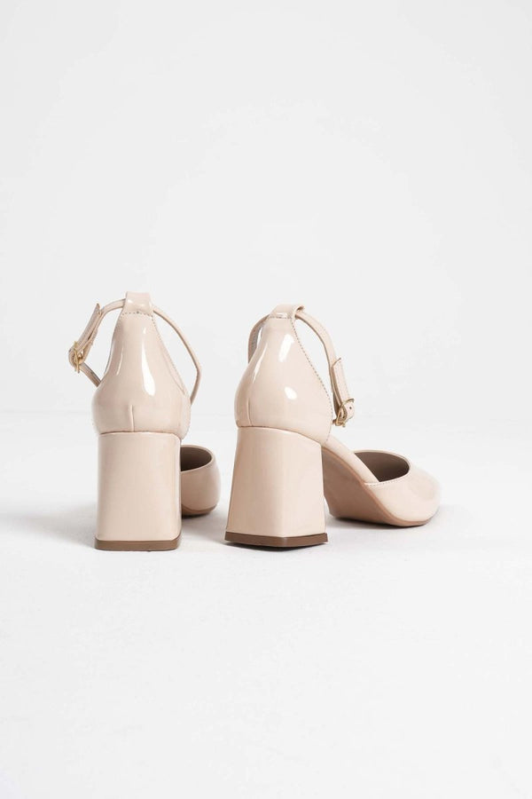 Scarpax Doren Bej Rugan Kadın Topuklu Ayakkabı