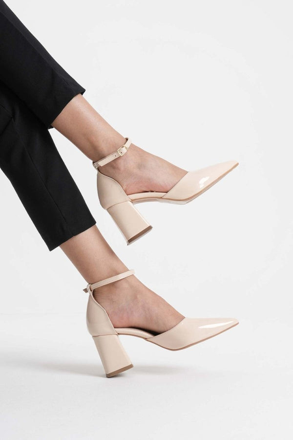 Scarpax Doren Bej Rugan Kadın Topuklu Ayakkabı