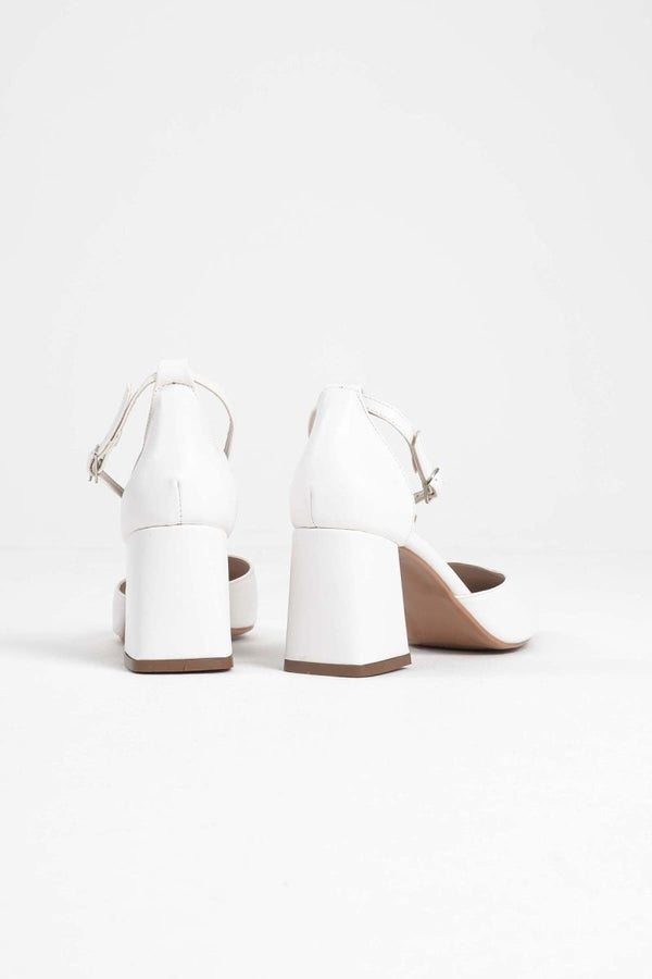 Scarpax Doren Beyaz Cilt Kadın Topuklu Ayakkabı
