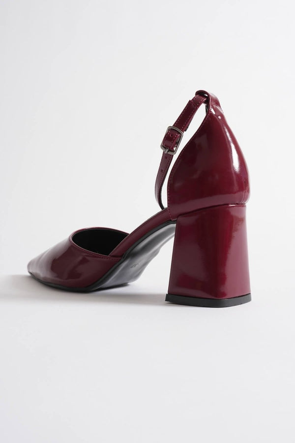 Scarpax Doren Bordo Rugan Kadın Topuklu Ayakkabı