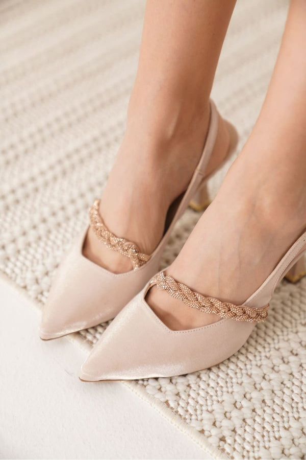 Scarpax Drey Bej Kadın Topuklu Ayakkabı