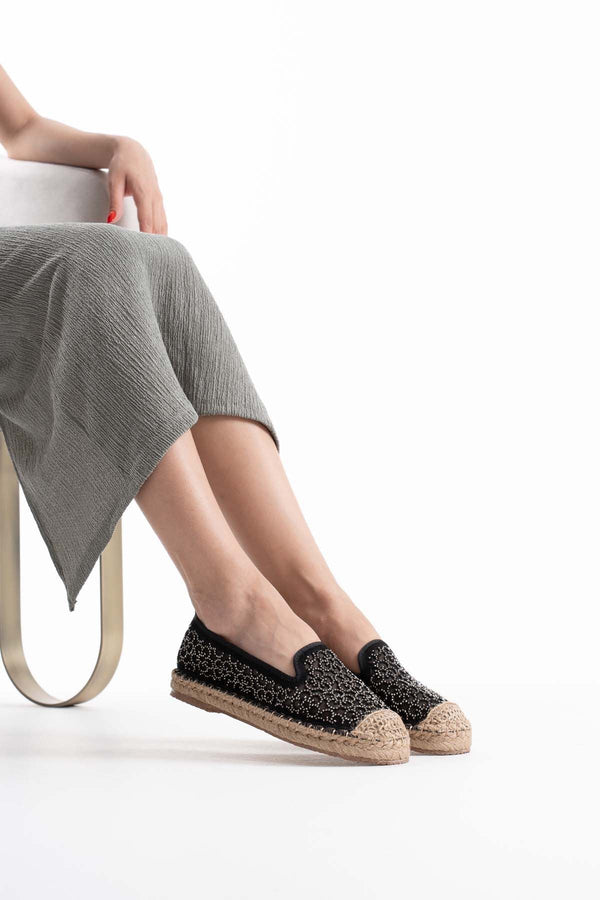 Scarpax Dune Kadın Siyah Espadril Ayakkabı - SCARPAX