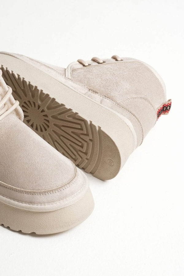 Scarpax Elena Kadın Bej Kışlık İçi Kürklü Kalın Taban Bot