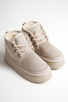 Scarpax Elena Kadın Bej Kışlık İçi Kürklü Kalın Taban Bot