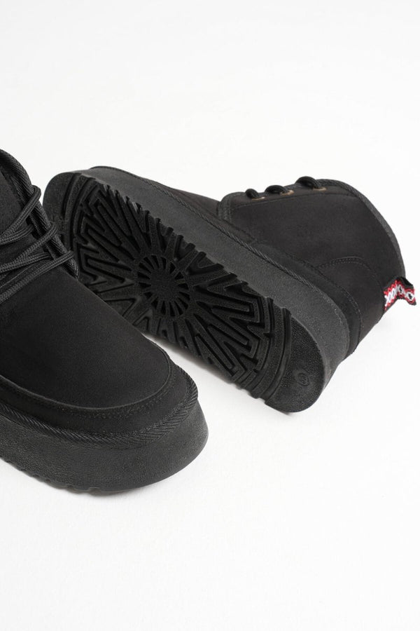 Scarpax Elena Kadın Siyah Kışlık İçi Kürklü Kalın Taban Bot