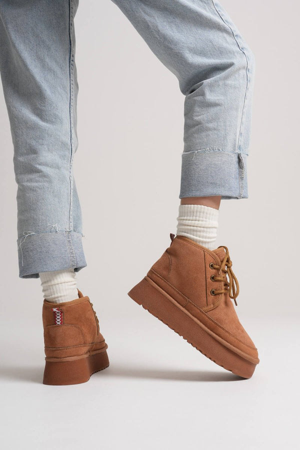 Scarpax Elena Kadın Taba Kışlık İçi Kürklü Kalın Taban Bot