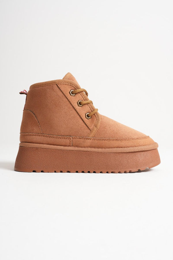 Scarpax Elena Kadın Taba Kışlık İçi Kürklü Kalın Taban Bot