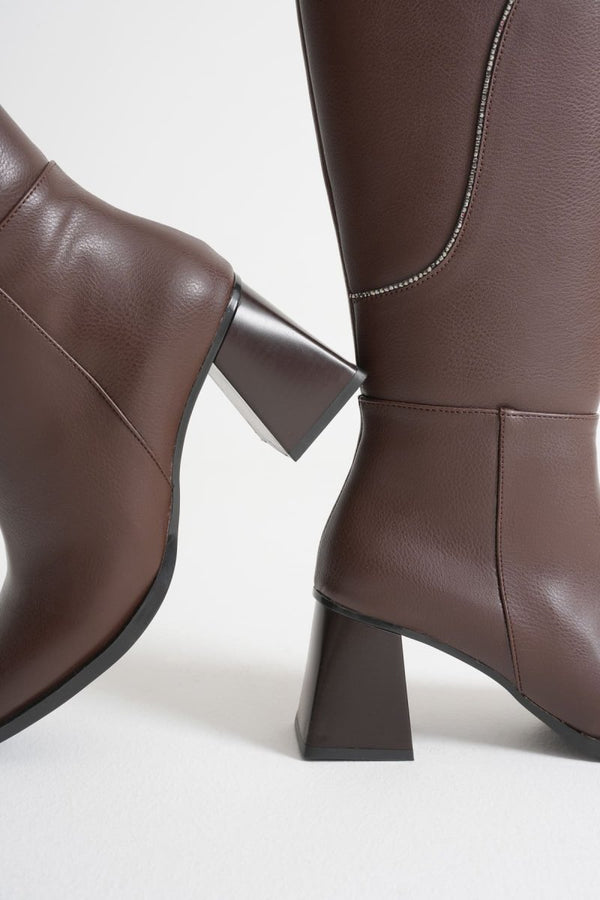 Scarpax Elora Kadın Siyah Topuklu Kışlık Çizme