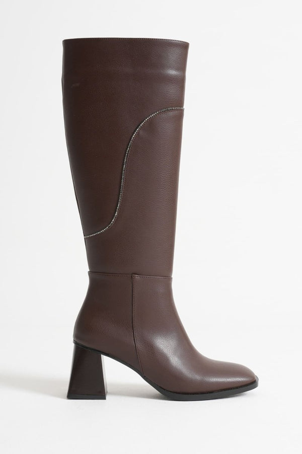 Scarpax Elora Kadın Siyah Topuklu Kışlık Çizme