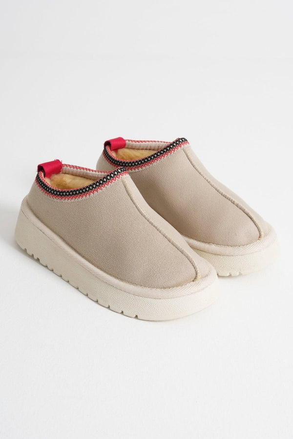 Scarpax Elsa Kadın Bej Kışlık Kürklü Terlik