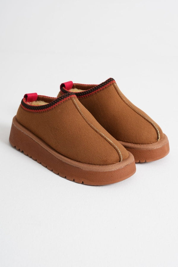 Scarpax Elsa Kadın Taba Kışlık Kürklü Terlik