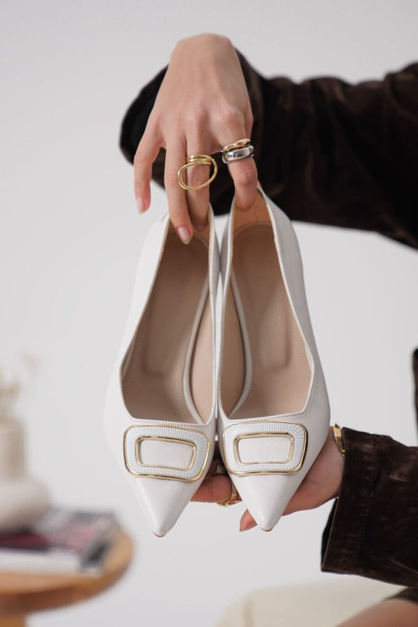 Scarpax Emery Kadın Beyaz Topuklu Ayakkabı