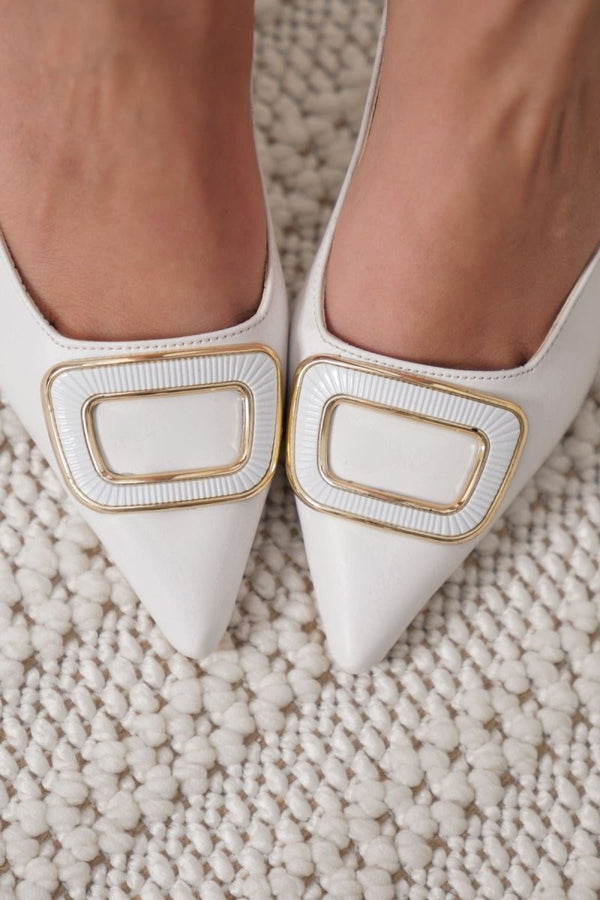 Scarpax Emery Kadın Beyaz Topuklu Ayakkabı