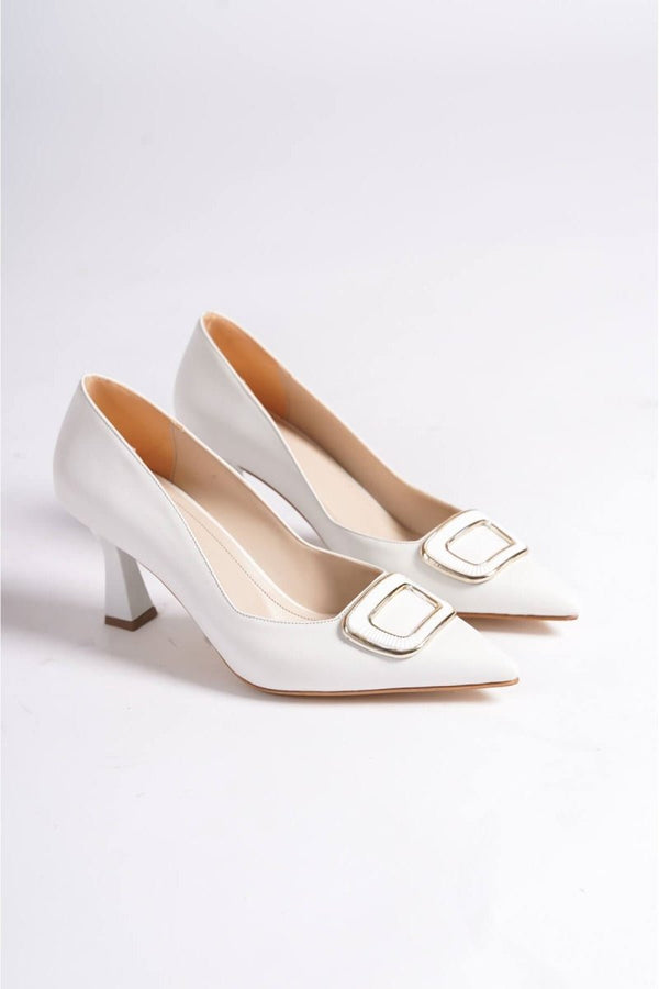 Scarpax Emery Kadın Beyaz Topuklu Ayakkabı