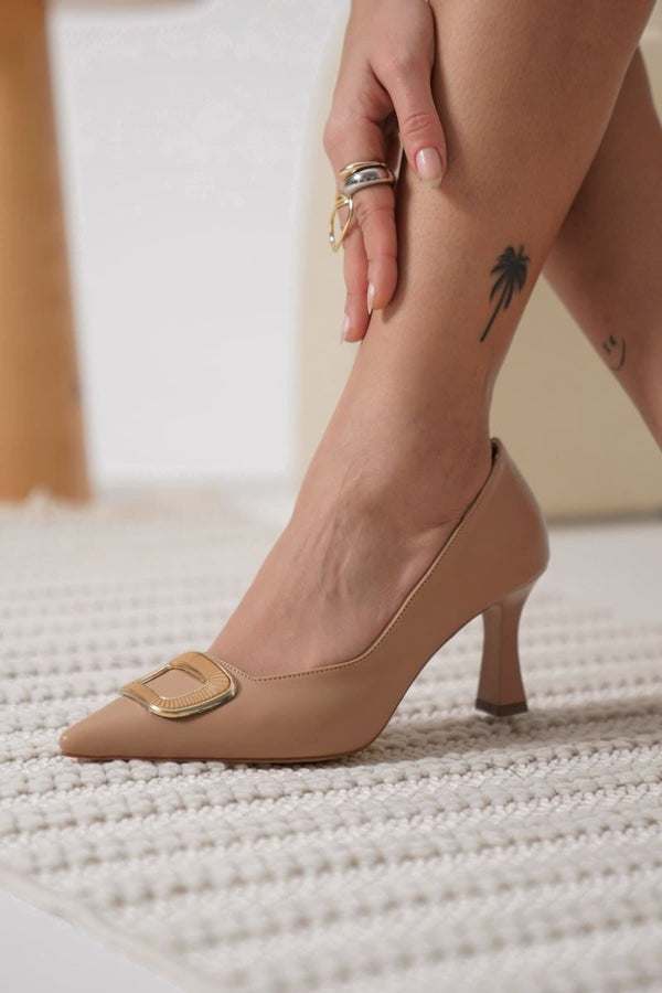 Scarpax Emery Kadın Nude Topuklu Ayakkabı