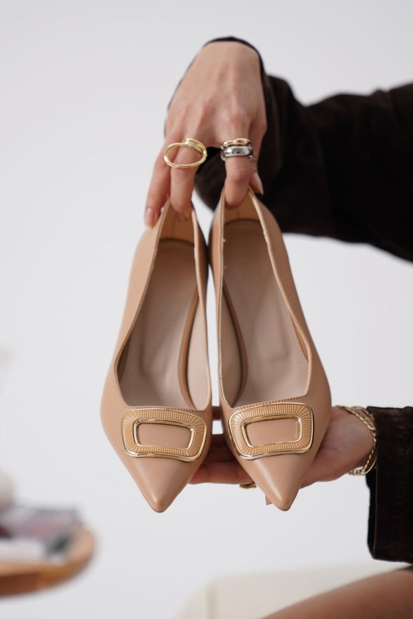 Scarpax Emery Kadın Nude Topuklu Ayakkabı