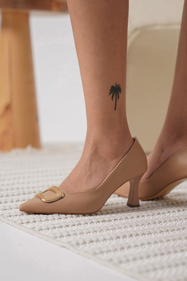 Scarpax Emery Kadın Nude Topuklu Ayakkabı