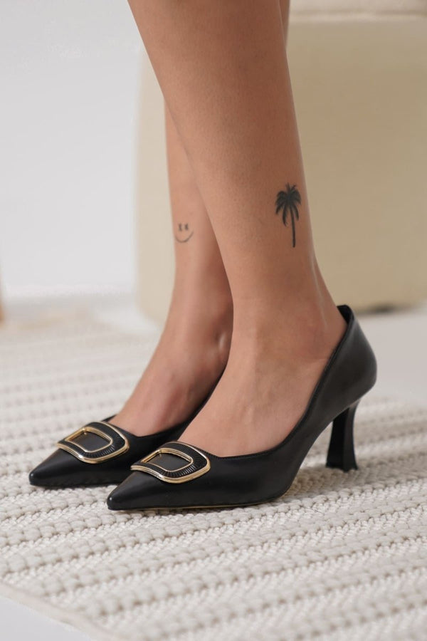 Scarpax Emery Kadın Siyah Topuklu Ayakkabı