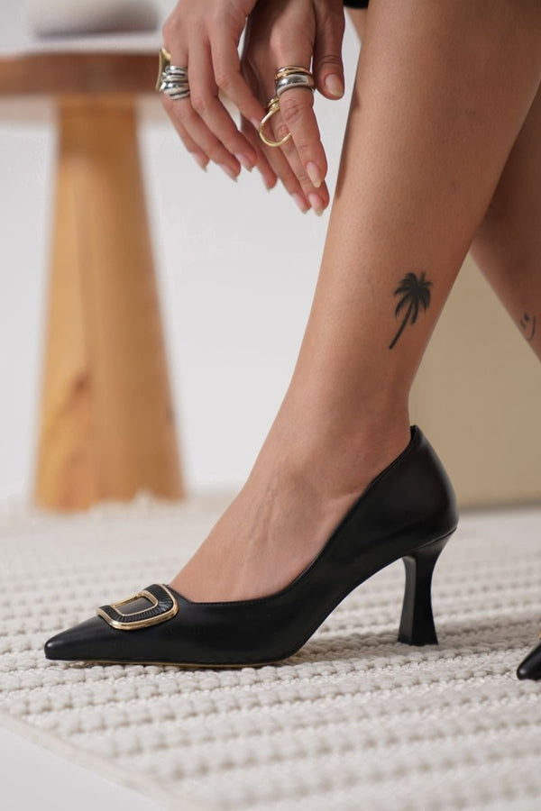 Scarpax Emery Kadın Siyah Topuklu Ayakkabı