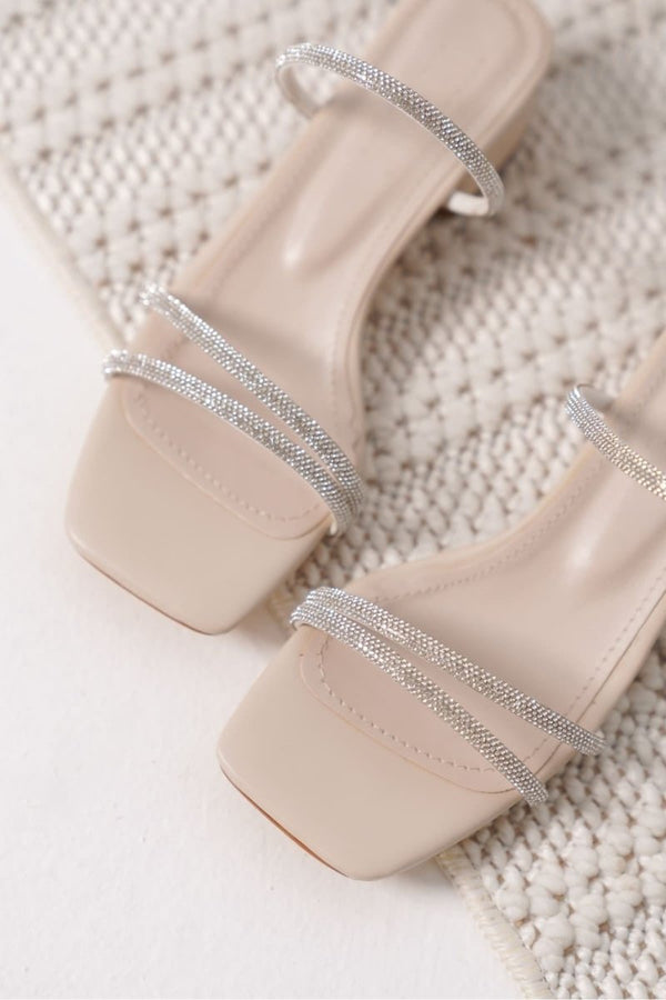 Scarpax Emma Kadın Kalın Topuklu Bej Terlik