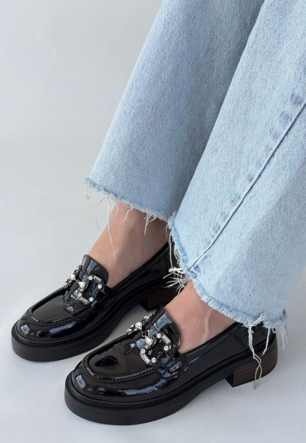 Scarpax Ertin Siyah Rugan Oxford Ayakkabı