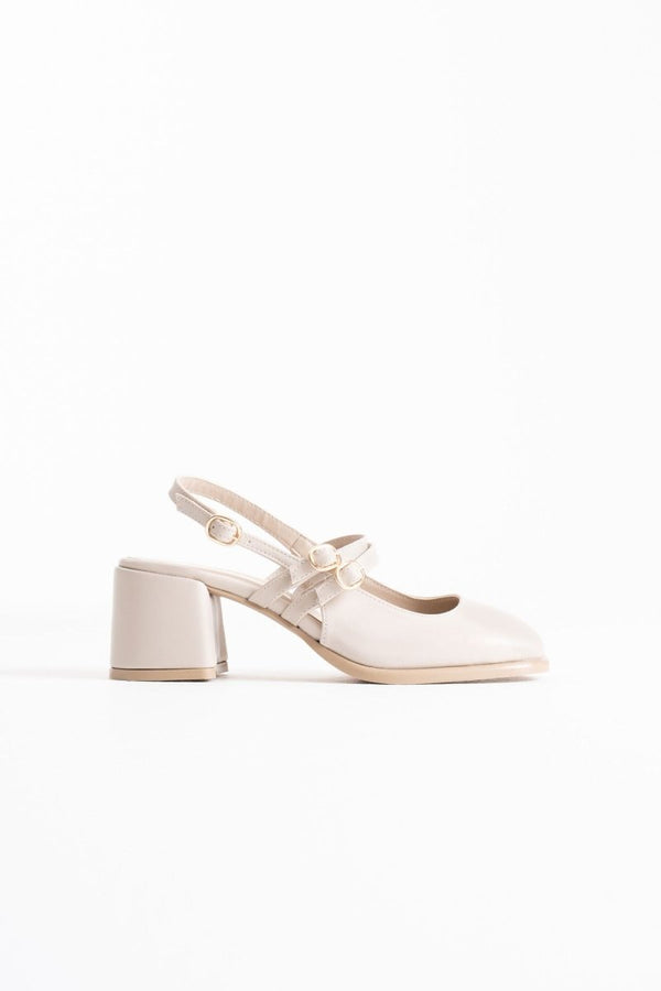 Scarpax Faye Bej Cilt Kadın Topuklu Ayakkabı