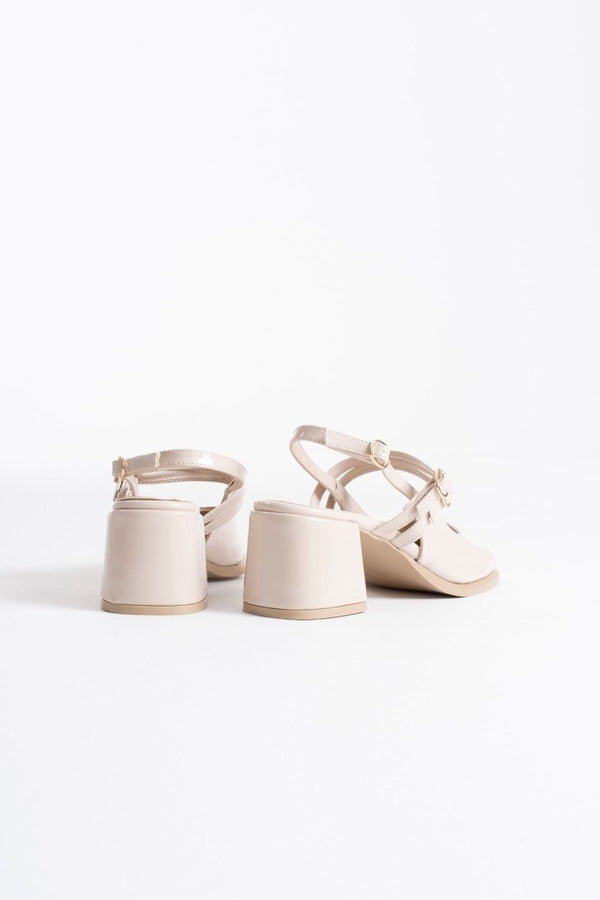 Scarpax Faye Bej Rugan Kadın Topuklu Ayakkabı