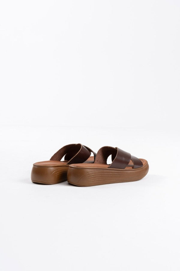 Scarpax Fayn Acı Kahve Hakiki Deri Terlik