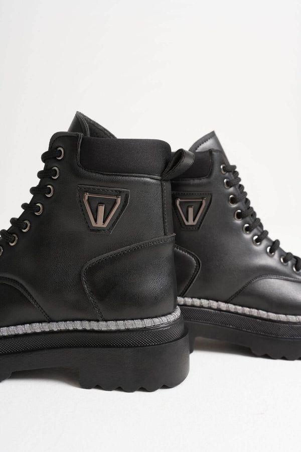 Scarpax Fiora Kadın Kışlık Kalın Tabanlı Siyah Bot