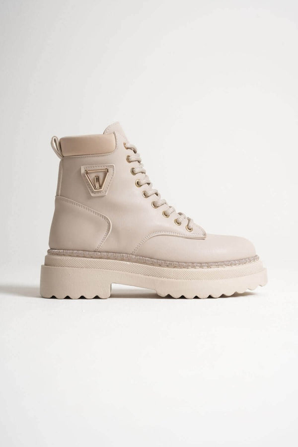 Scarpax Fiora Özel Tasarım Kadın Kışlık Kalın Tabanlı Bej Bot