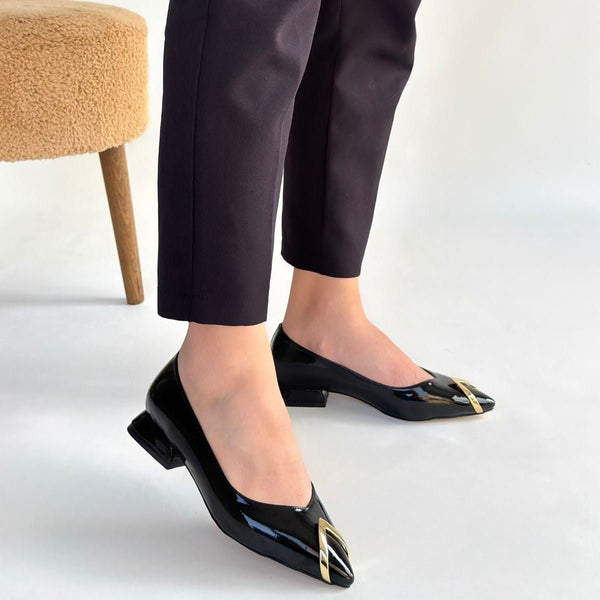 Scarpax Goes Siyah Rugan Babet Ayakkabı