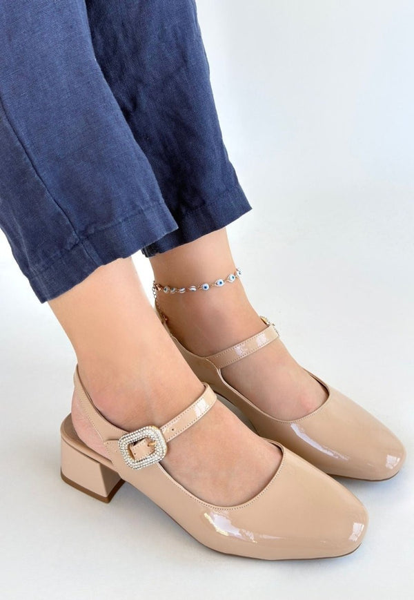 Scarpax Gowe Nude Rugan Topuklu Ayakkabı