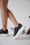 Scarpax Grace Arkası Taşlı Siyah Kadın Sneaker
