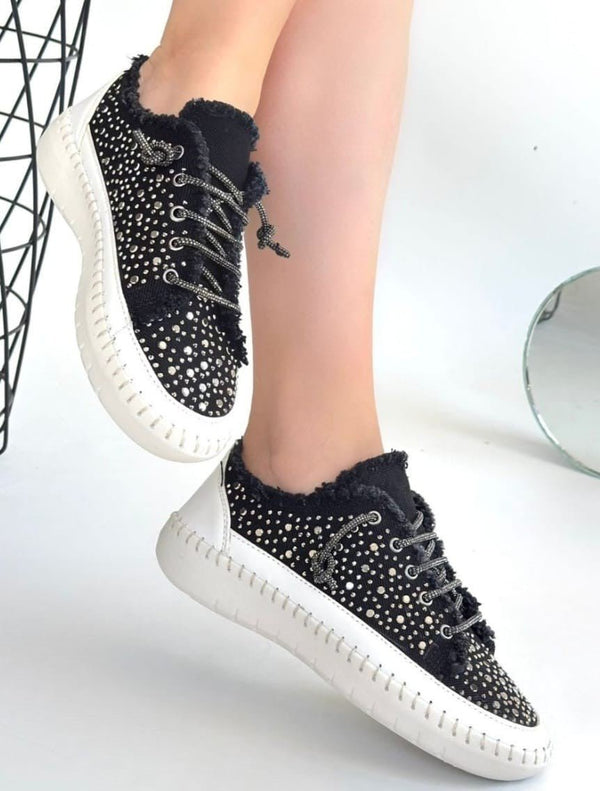 Scarpax Guji Siyah Kot Bağcıklı Spor Ayakkabı