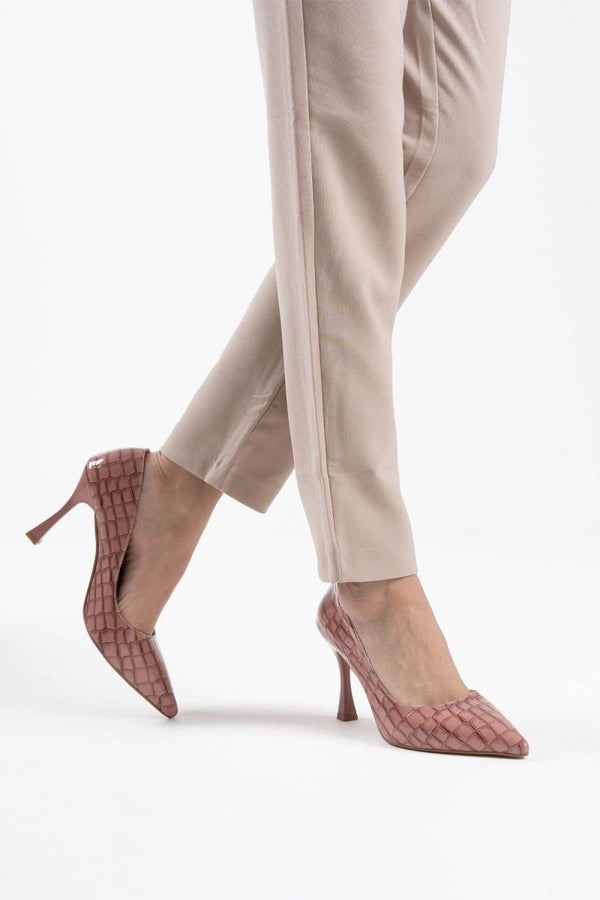 Scarpax Harper Kadın Somon Kroko Rugan Stiletto