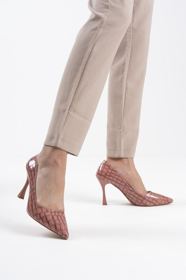 Scarpax Harper Kadın Somon Kroko Rugan Stiletto