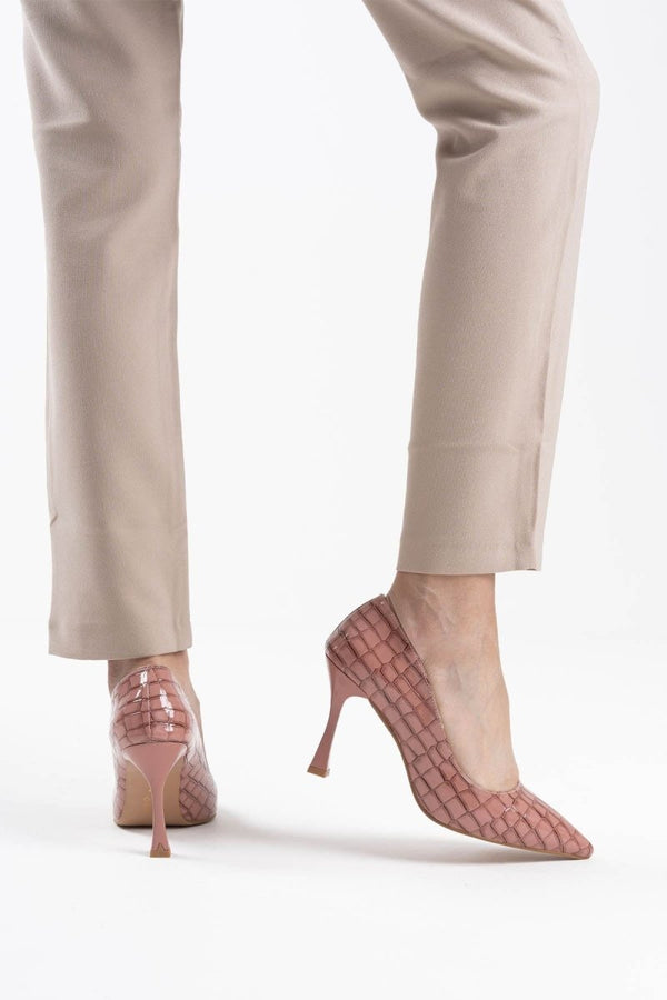 Scarpax Harper Kadın Somon Kroko Rugan Stiletto