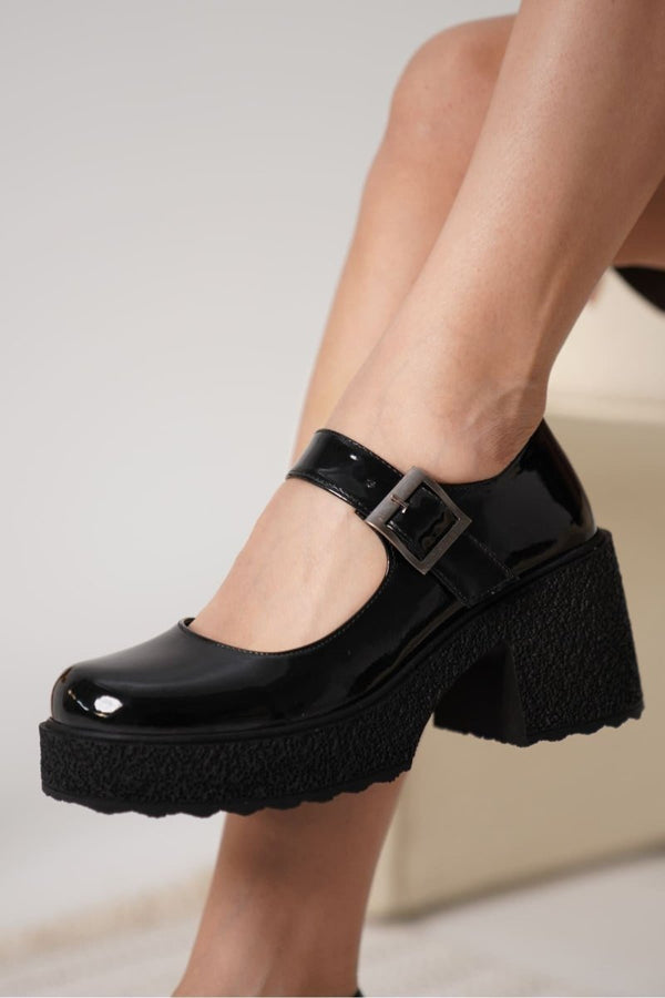 Scarpax Helen Kadın Sİyah Rugan Günlük Ayakkabı