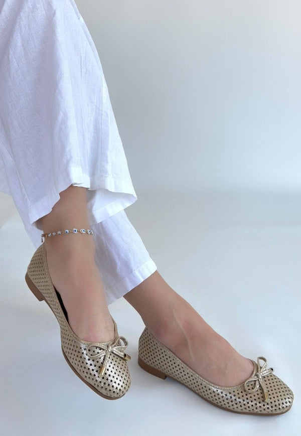 Scarpax Icar Bej Cilt Babet Ayakkabı