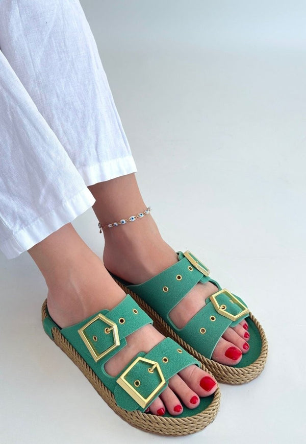 Scarpax İces Yeşil Nubuk Terlik