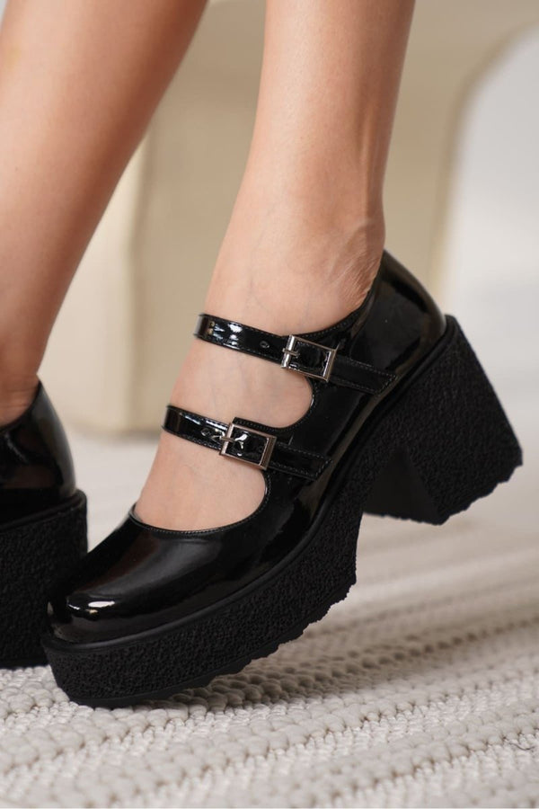 Scarpax Jasmine Kadın Siyah Rugan Günlük Ayakkabı