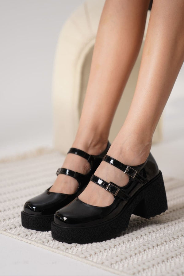 Scarpax Jasmine Kadın Siyah Rugan Günlük Ayakkabı